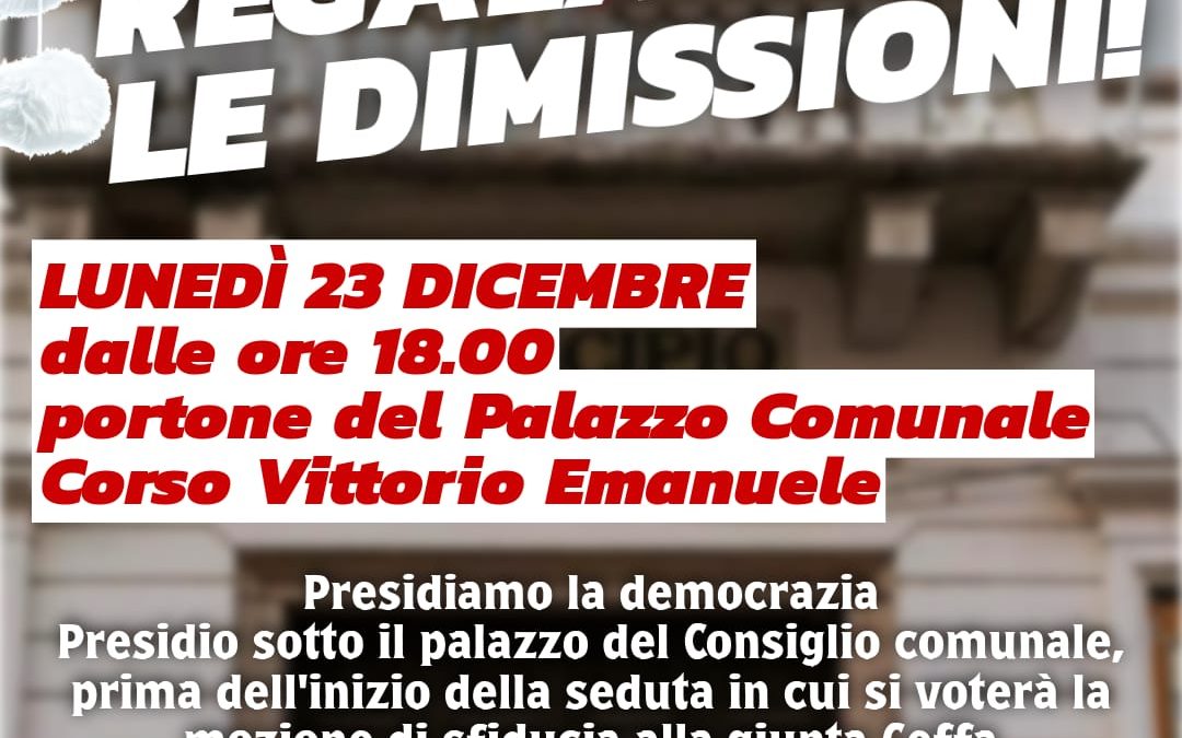 2° presidio del circolo di Rifondazione Comunista di Vigevano per chiedere le dimissioni della Giunta Ceffa