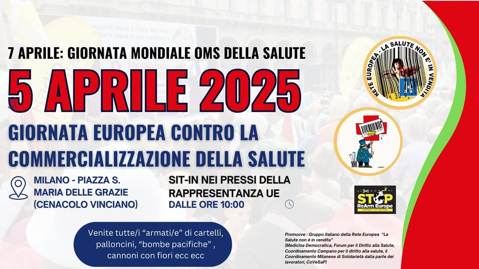 GIORNATA EUROPEA CONTRO LA COMMERCIALIZZAZIONE DELLA SALUTE 2025