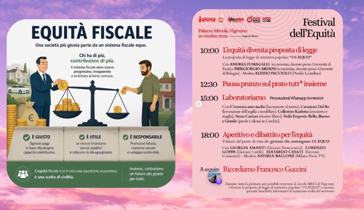 Palazzo Merula, Vigevano. Programma degli eventi del festival dell’Equità